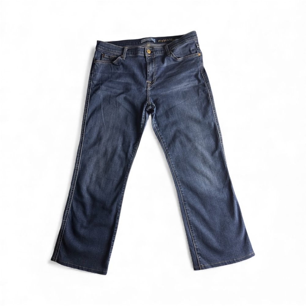 VTG Seven7 FOR ALL MANKING Women rare Blue Jean Bootcut Cropped Retro sexy SZ31